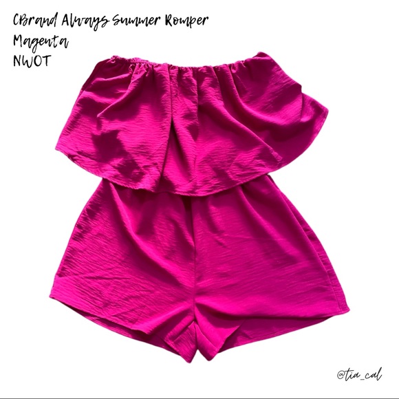 CBrand Closet Candy Always Summer Romper- Magenta - Picture 1 of 3